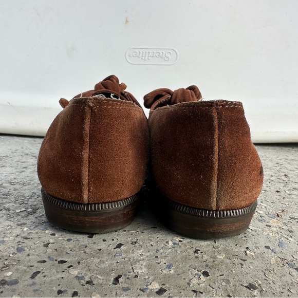 Joan & David Brown Suede Flats with Bow - Picture 2 of 8